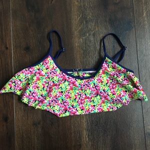 Flowered bikini top